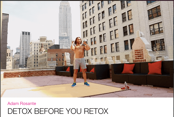 This is a short and intense workout for the entire body that will help you work up a sweat in no time. The trainer is a little cheesy, but hey- he's nice to look at. ha! ;-) 